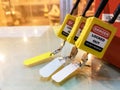 Yellow key lock and tag for process cut off electrical,the toggle t