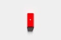 Red keyboard key with plus sign symbol on white background