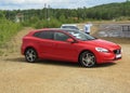 Red Kia Rio car Royalty Free Stock Photo