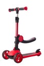Red Kick Scooter With Adjustable Handlebar, Three-Wheel Design, And Sturdy Deck For Kids Royalty Free Stock Photo