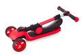 Red Kick Scooter With Adjustable Handlebar, Three-Wheel Design, And Sturdy Deck For Kids Royalty Free Stock Photo