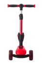 Red Kick Scooter With Adjustable Handlebar, Three-Wheel Design, And Sturdy Deck For Kids Royalty Free Stock Photo