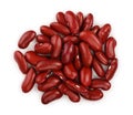 Red kidney bean isolated on white background. Top view. Flat lay Royalty Free Stock Photo