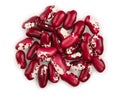 Red kidney bean isolated on white background. Top view. Flat lay Royalty Free Stock Photo