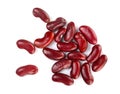 Red kidney bean isolated on white background. Top view. Flat lay Royalty Free Stock Photo