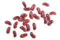 Red kidney bean isolated on white background. Top view. Flat lay Royalty Free Stock Photo