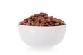 Red kidney beans in a bowl on white Royalty Free Stock Photo