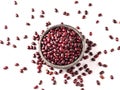 Red kidney beans isolated with white background stock image. Royalty Free Stock Photo