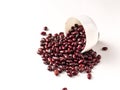 Red kidney beans isolated with white background stock image.