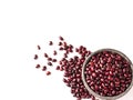 Red kidney beans isolated with white background stock image.