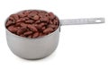 Red kidney beans in a measuring cup