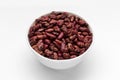 Red kidney beans in white bowl isolated white background Royalty Free Stock Photo