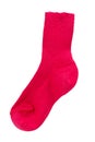 Red kids cotton socks, isolated