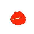 Red kiss lips women`s lips