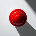 Red Kitchen Timer Counting Down with Shadow Royalty Free Stock Photo
