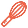 Red kitchen whisk, icon Royalty Free Stock Photo