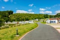 A touring caravan site in the English countryside