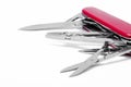 Red-Knife multi-tool,isolated on white background Royalty Free Stock Photo