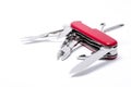 Red-Knife multi-tool,isolated on white background Royalty Free Stock Photo