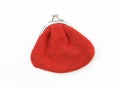 Red Knit Change Coin Purse with clasp Royalty Free Stock Photo