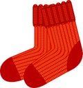 Red knit wool socks Royalty Free Stock Photo