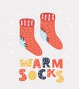 Red knit wool socks Royalty Free Stock Photo