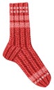 Red knitted Christmas stocking for gifts from Santa Claus Royalty Free Stock Photo