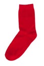 Red knitted sock Royalty Free Stock Photo