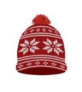 Red knitted winter hat Royalty Free Stock Photo