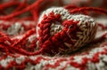 red knitted wool red wool texture red wool yarn Royalty Free Stock Photo