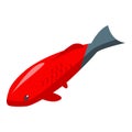 Red koi carp icon, isometric style Royalty Free Stock Photo