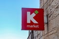 Red Konzum market logo signpost on building Royalty Free Stock Photo