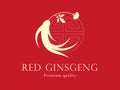 Red korean or chinese ginseng root illustration.