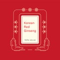 Red korean or chinese ginseng root logo