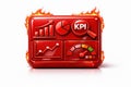 Red KPI Dashboard With Flames key performance indicator Royalty Free Stock Photo