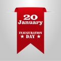 Red label with the date of inauguration day Royalty Free Stock Photo