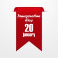 Red label with the date of inauguration day Royalty Free Stock Photo