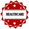 Red label with HEALTHCARE text.