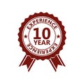 Red Label seal of 10 Year experience