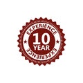 Red Label seal of 10 Year experience