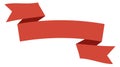 Red label template. Blank decorative ribbon banner