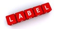 Red label block Royalty Free Stock Photo