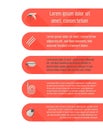 Red Labels with Parasites as Tick or Mosquito. Graphic Element for Infographic