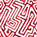 Red labyrinth seamless pattern Royalty Free Stock Photo