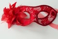 Red lace mask with red flower