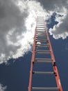 Red ladder with clouds Royalty Free Stock Photo