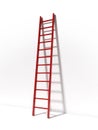 Red ladder near white wall Royalty Free Stock Photo