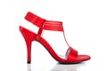 Red Ladies Dress shoe on White Royalty Free Stock Photo