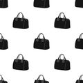 Red lady`s bag with handles. Ladies accessory items. Woman clothes single icon in black style vector symbol stoc