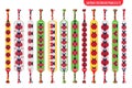 Red ladybug handmade friendship bracelets set of threads or beads. Macrame normal pattern tutorial